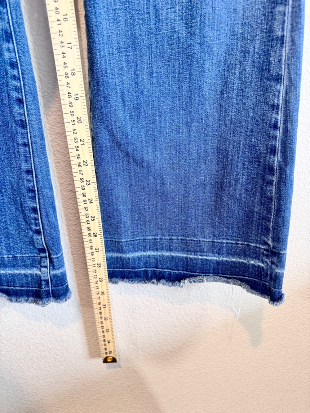 FRAME Le Easy Flare Jeans High Rise Full Length Raw Hem Y2K Boho Size 32 C02 - Picture 7 of 11
